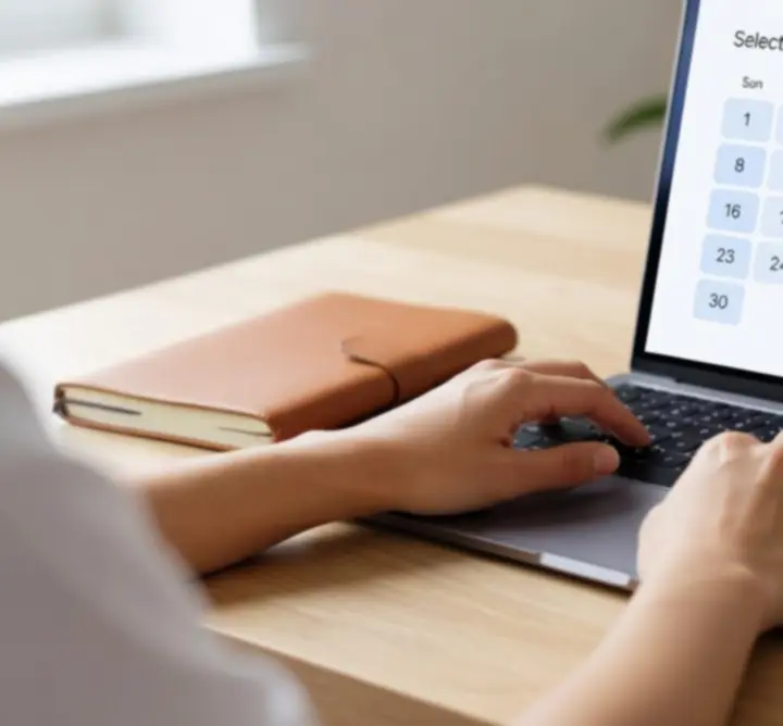 Widok panelu internetowej rezerwacji usługi sprzątania